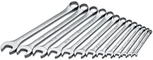 SK Tools USA 13 Piece, Long Pattern, 12 Point, SAE SuperKrome® Combination Wrench Set: 1/4" - 1" | 86017