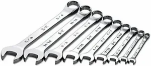 SK Tools USA 9 Piece, Regular, 6 & 12 Point, SAE SuperKrome® Combination Wrench Set: 1/4" - 3/4" | 86011