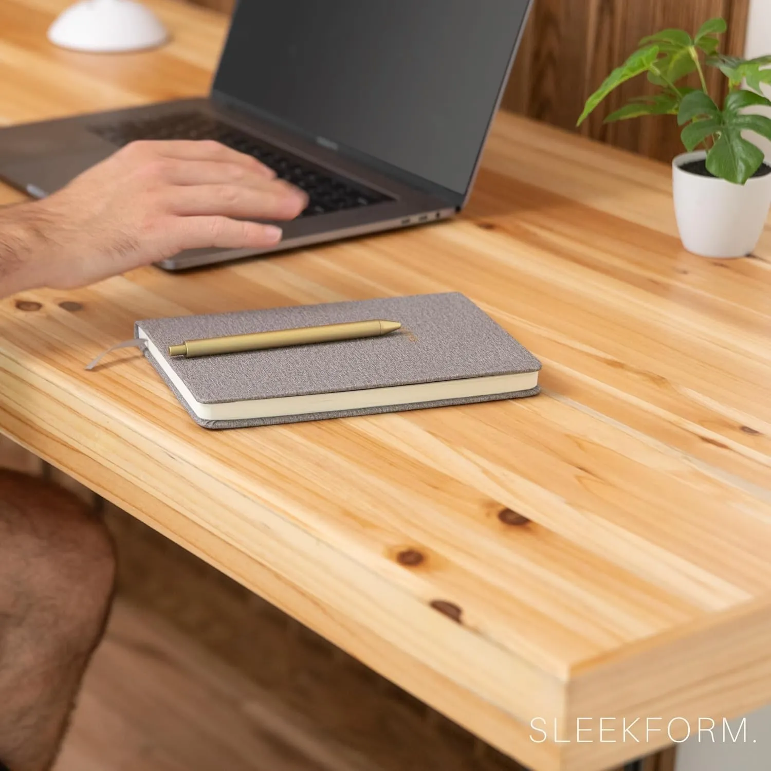 Sleekform Wooden Folding Desk - Small Folding Table Portable with Collapsible Hairpin Legs - Wood Foldable Desks for Small Spaces - Space Saving Portable Computer Desk - Birch