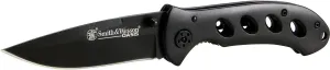 Smith & Wesson Oasis SW423B 7.5in S.S. Folding Knife with a 3.2in Drop Point Blade and Titanium Coated Handle for Outdoor, Tactical, Survival and EDC