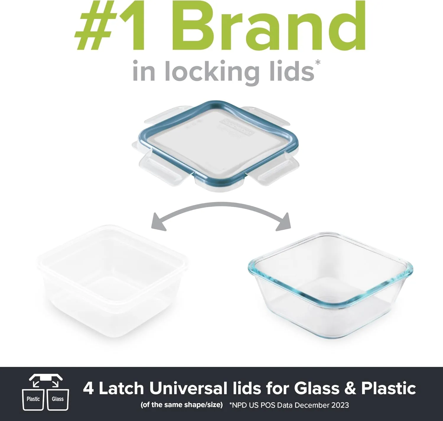 Snapware Total Solution 16-Pc Plastic Food Storage Containers Set ,(4) 2-Cup & (4) 1.2-Cup Round Meal Prep Container, BPA-Free Lids with 4 Locking Tabs, Microwave, Dishwasher, and Freezer Safe