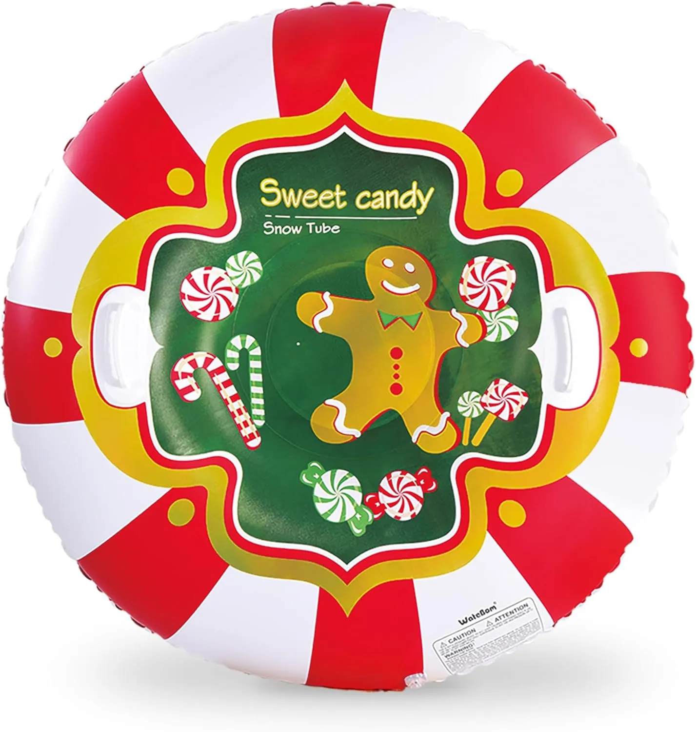 Snow Tube, Snow Sled for Kids and Adults, 48 Inches Heavy Duty Snow Tubes with Double Bottom, Candy Snow Toys for Sweet Party