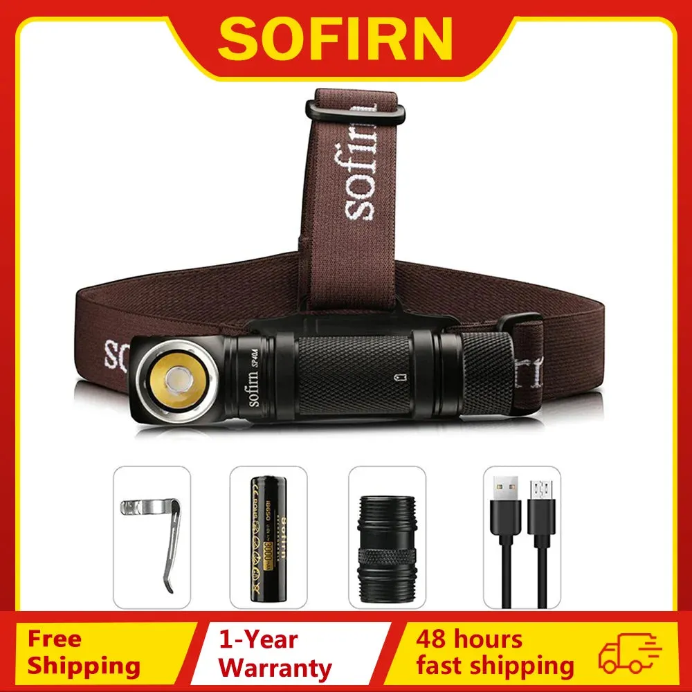 Sofirn SP40A TIR Optics  Rechargeable LED Headlamp LH351D 1200lm 18650 Headlight 18350 Angle Flashlight with Magnet Tail