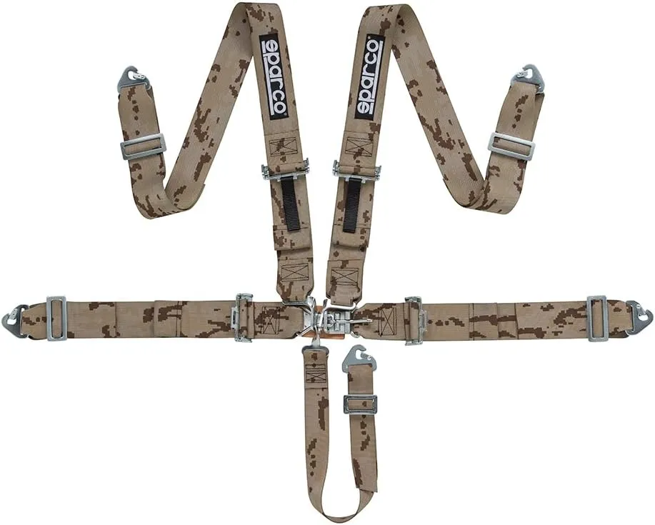 Sparco S04806SFIVDM Harness SFI 5 PT Latch-N-Green Military