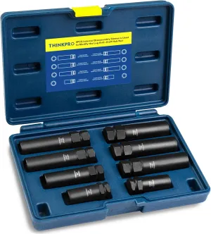 Spline Lug Nut key Set, 8 Piece Aftermarket Easily Removing Spline and Hex Style Wheel Lug Nuts for 5, 6, 7, 12 spline, Cr-Mo Steel