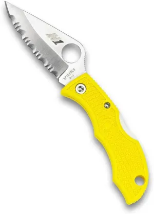 Spyderco Ladybug 3 Salt Lightweight Knife with 1.93" Corrosion Resistant H-1 Stainless Steel Blade and Durable Hi-Viz Yellow FRN Handle - SpyderEdge - LYLS3