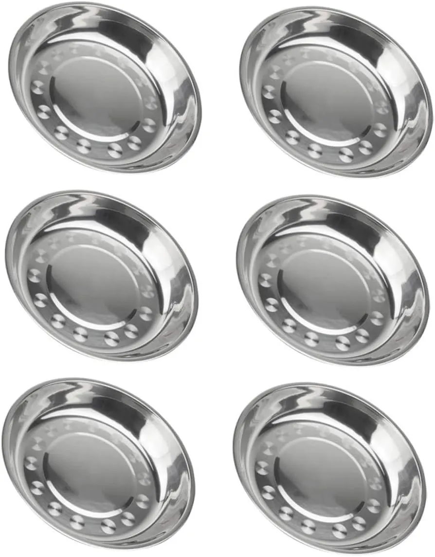 Stainless Steel Plate Dinner Plate Cookie Dish Snack Tray Outdoor Folding