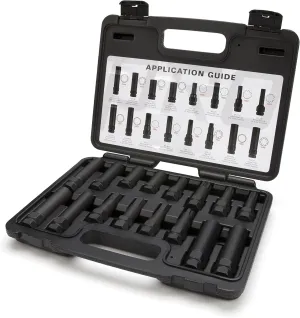 Steelman Pro - 78537 16-Piece Locking Lug Nut Master Key Set for Auto Mechanics Variety of Spline Star and Hex Style Keys Thin-Walled/Extra-Long Lug Keys to Prevent Damage to Wheels Double-Hex Heads