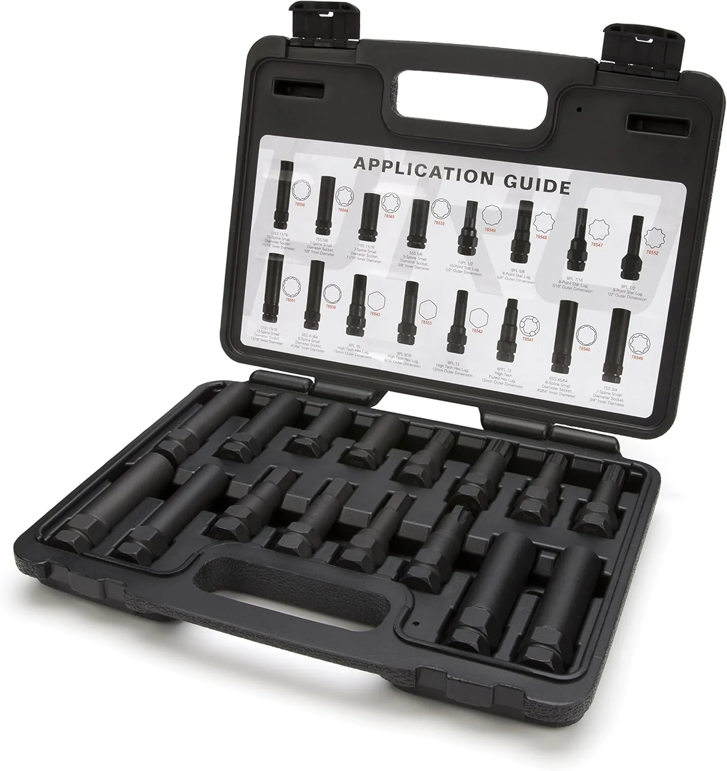 Steelman Pro - 78537 16-Piece Locking Lug Nut Master Key Set for Auto Mechanics Variety of Spline Star and Hex Style Keys Thin-Walled/Extra-Long Lug Keys to Prevent Damage to Wheels Double-Hex Heads