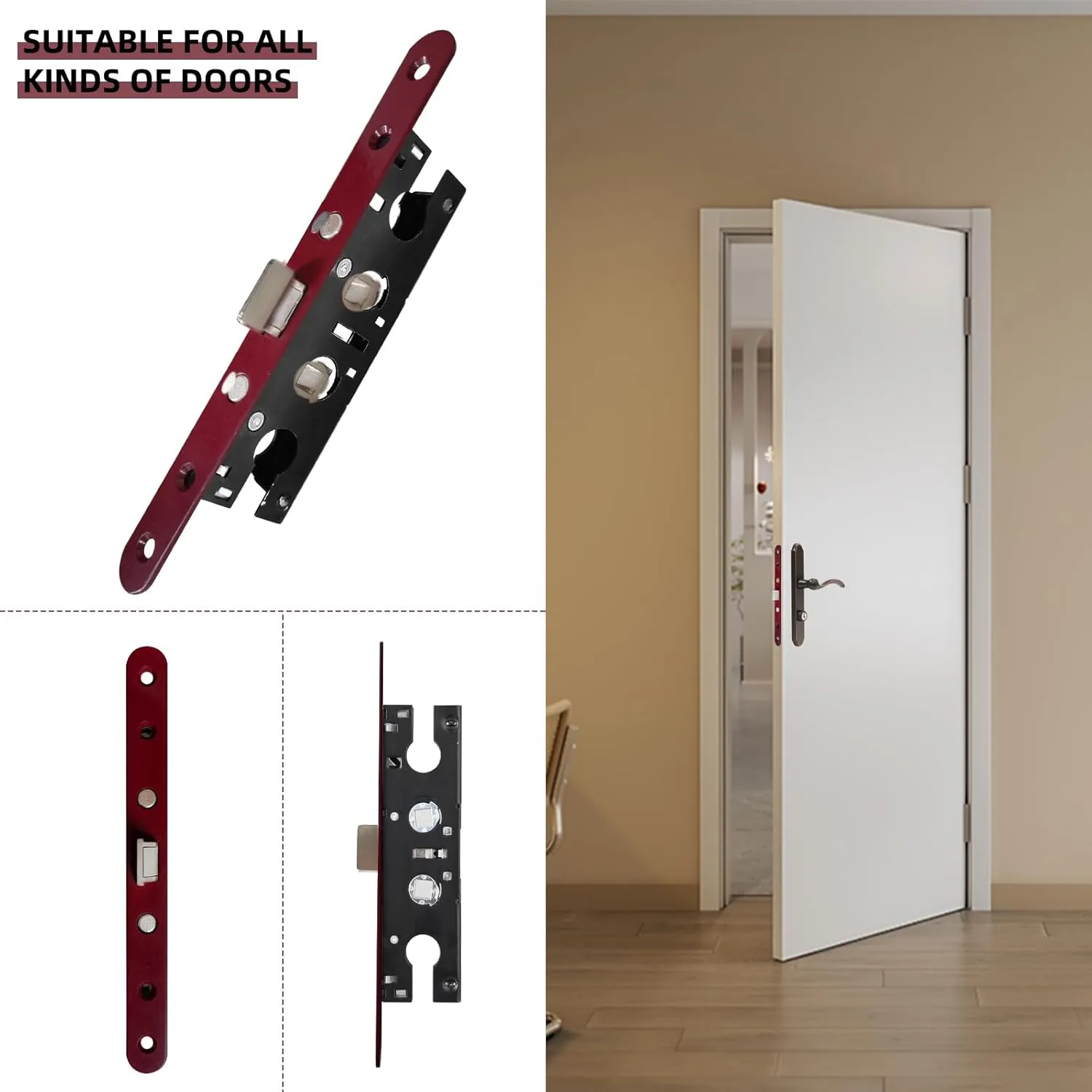 Storm Door 2 Piont Mortise Lock Body Replacement Fit for Pella Storm Door Handle Set Part (Red)