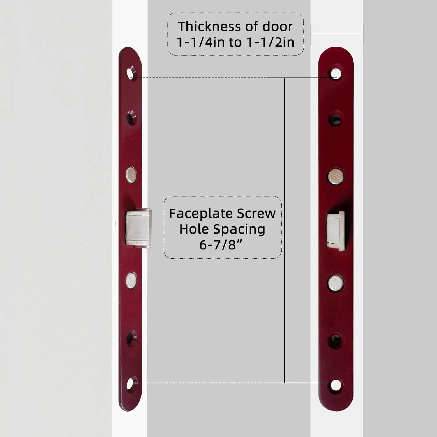 Storm Door 2 Piont Mortise Lock Body Replacement Fit for Pella Storm Door Handle Set Part (Red)