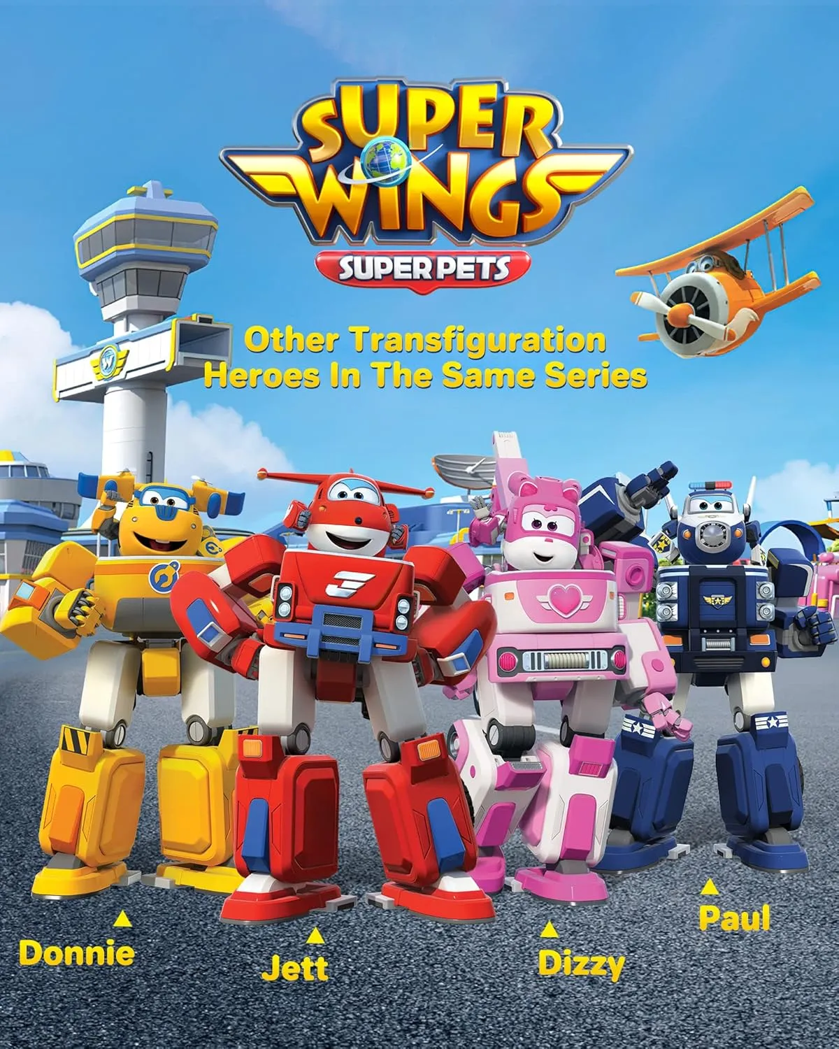 Super Wings 7" Paul's Police Cruiser with 2" Transform-a-Bot Paul Mini Figure, Transforming Airplane Toys Vehicle Set, Fun Preschool Toy Plane for 3 4 5 Year Old Boys and Girls, Birthday Gift