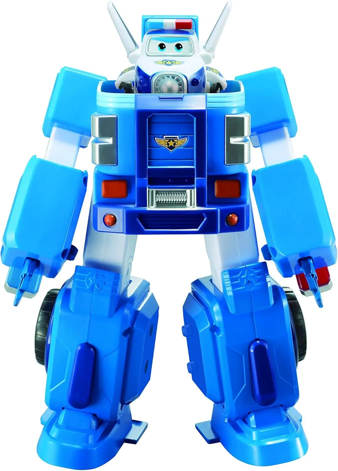 Super Wings 7" Paul's Police Cruiser with 2" Transform-a-Bot Paul Mini Figure, Transforming Airplane Toys Vehicle Set, Fun Preschool Toy Plane for 3 4 5 Year Old Boys and Girls, Birthday Gift
