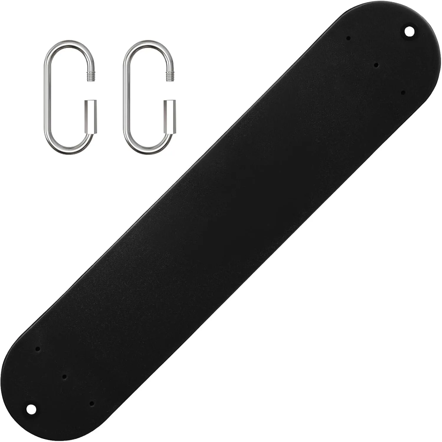 Swing Seat Replacement, GAMKII EVA Soft Swing Seat with 2 PCS Locking Buckles, Support 300lb, Tree Swing Accessories with Snap Hooks for Outdoors, Backyard, Playground, Gym & Jungle (Black)
