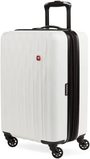 SwissGear 8018 Hardside Expandable Luggage with Spinner Wheels, White, Carry-On 20-Inch
