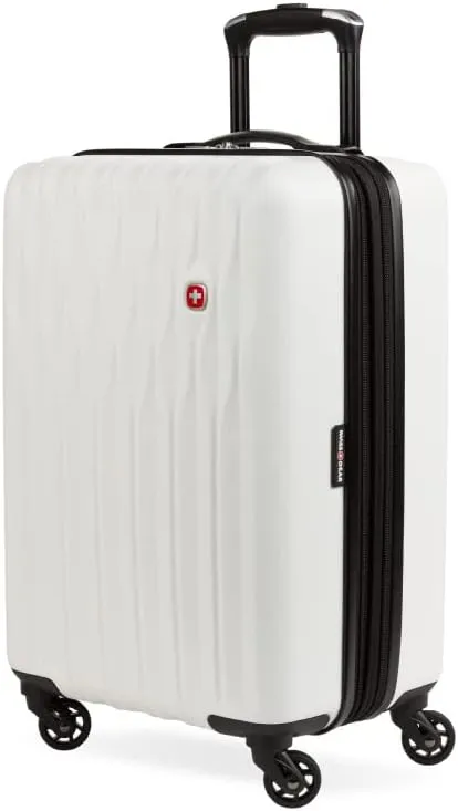 SwissGear 8018 Hardside Expandable Luggage with Spinner Wheels, White, Carry-On 20-Inch