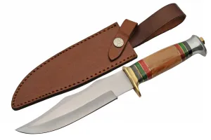 SZCO Supplies 12" Wood Handled Heavy Duty Stainless Steel Outdoor Hunting Knife With Sheath