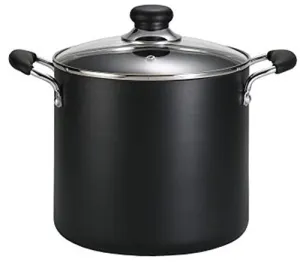 T-FAL A92279 SPECIALTY TOTAL NONSTICK DISHWASHER SAFE OVEN SAFE STOCKPOT COOKWARE, 8-QUART, BLACK