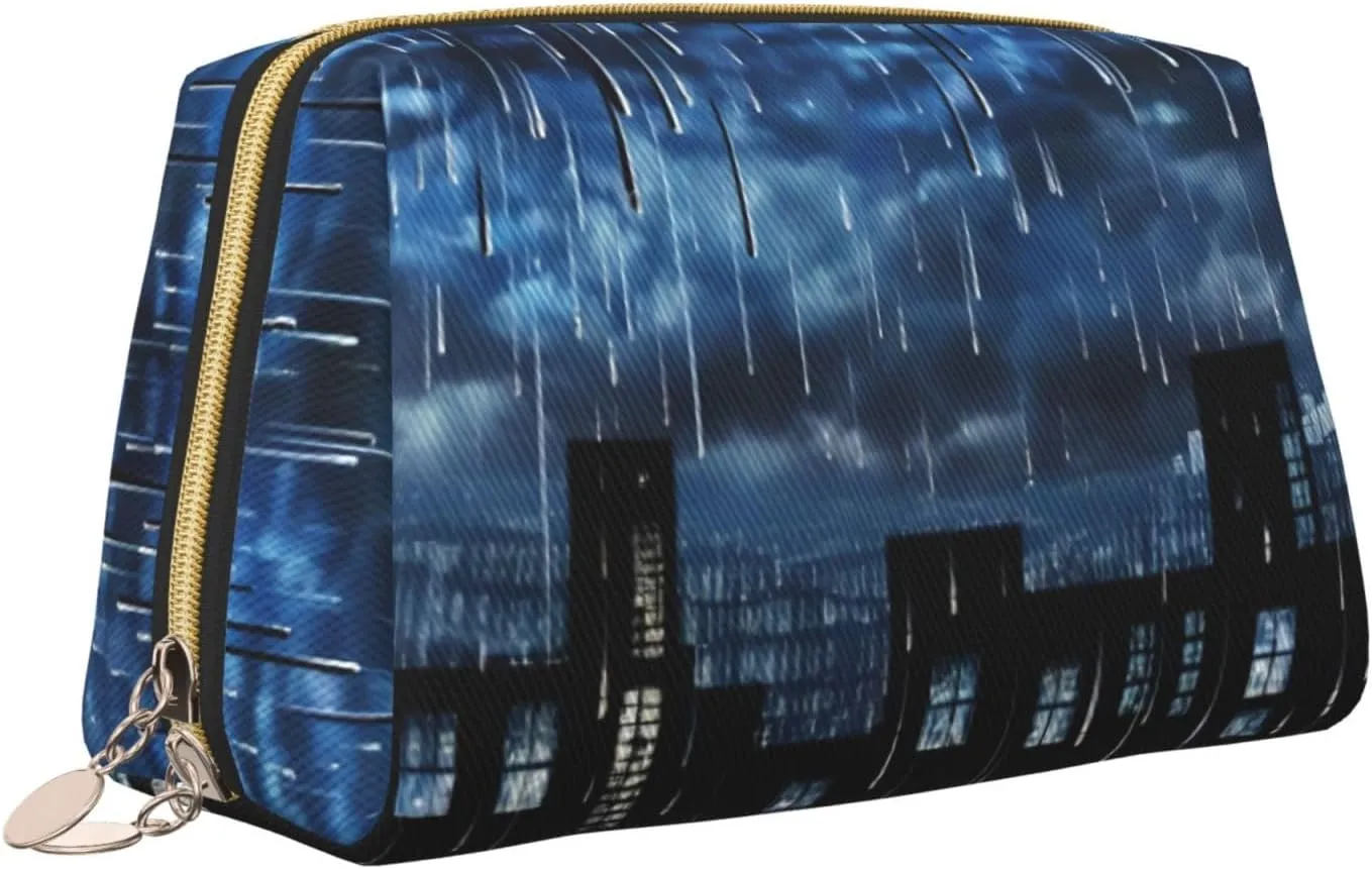 The Blue Binary Toiletry Pouch, Travel-Friendly Makeup Organizer For Makeup Brushes, Lipsticks