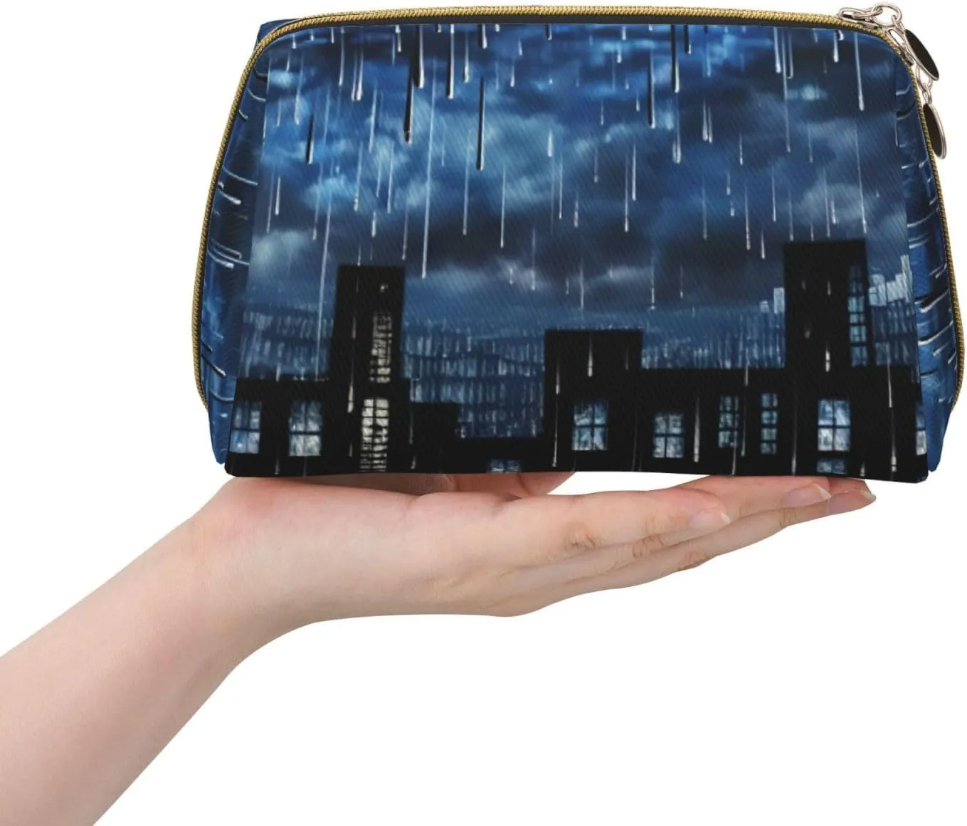The Blue Binary Toiletry Pouch, Travel-Friendly Makeup Organizer For Makeup Brushes, Lipsticks