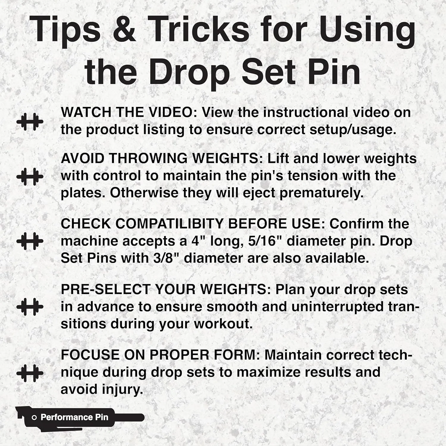 The Original Drop Set Pins for Gym | One More Rep with Weight Stack Pins | Instant Transition to Lower Weights for More Reps | Proudly Made in America | 5/16" Pin