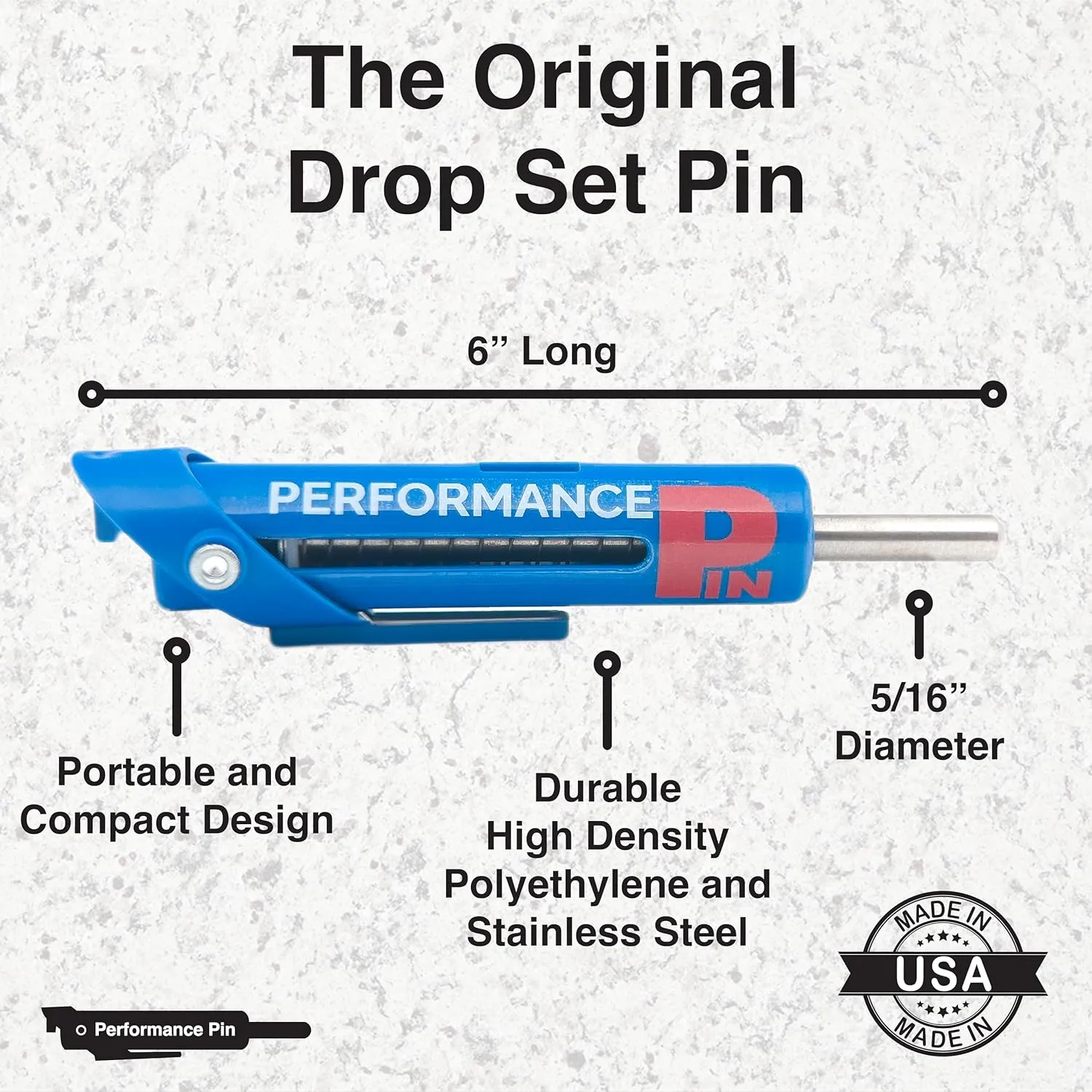 The Original Drop Set Pins for Gym | One More Rep with Weight Stack Pins | Instant Transition to Lower Weights for More Reps | Proudly Made in America | 5/16" Pin