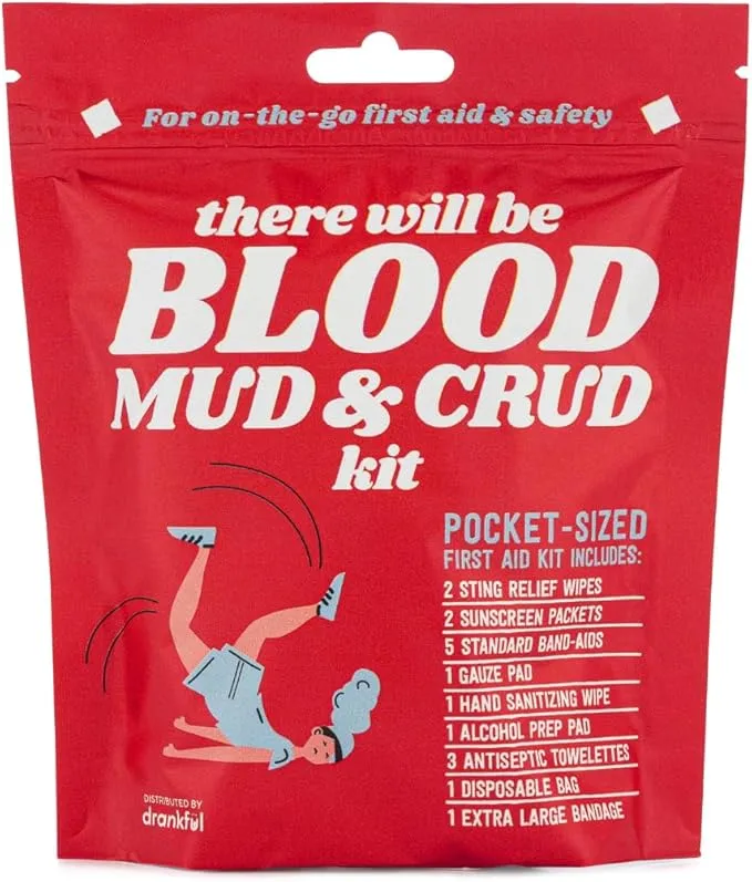 There Will be Blood, MUD, & CRUD Kit, Portable First Aid Kit, Pocket-Sized, Emergency Essentials, for On-The-Go, Perfect for Trail Running, Camping, Hiking, Outdoors