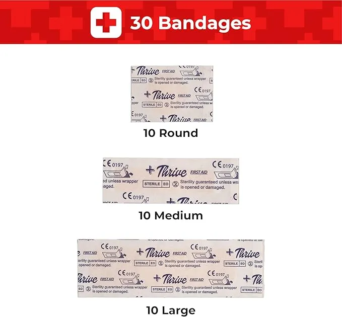Thrive Travel Essentials Mini First Aid Kit - 66 FSA HSA Approved Products Includes Multi-Sized Bandage, Wipes, Safety Pins, and More (Shell)