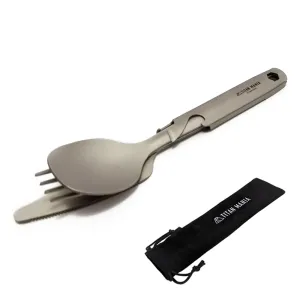 TITAN MANIA cutlery set titanium knife  spoon  fork  3-piece set