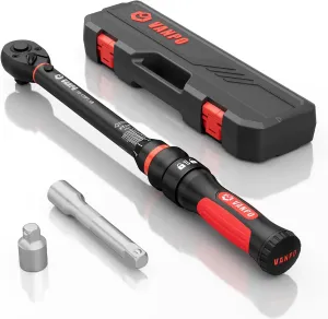 Torque Wrench 1/2-Inch Drive, 10-170.0ft.lb/13.60-230.5Nm,72 Tooth, TRP ABS Plastic Handle, Click Torque Wrench with 1/2" to 3/8" Adapter & 125mm Extension Bar for Moto, Automotive Maintenance
