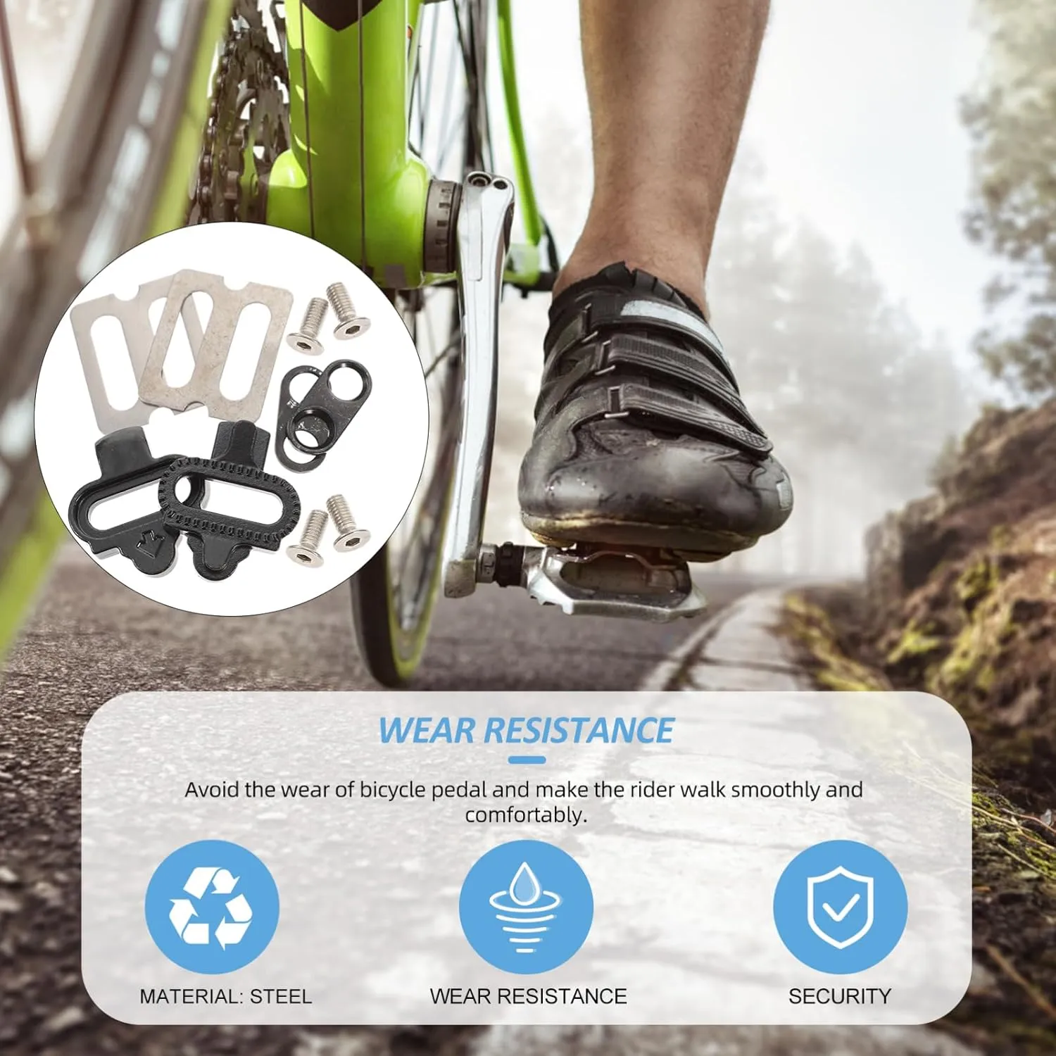 Toyvian Mountain Bike Pedal Cleats Durable Clip Pedal Cleat Kit Compatible with System Enhance Performance for