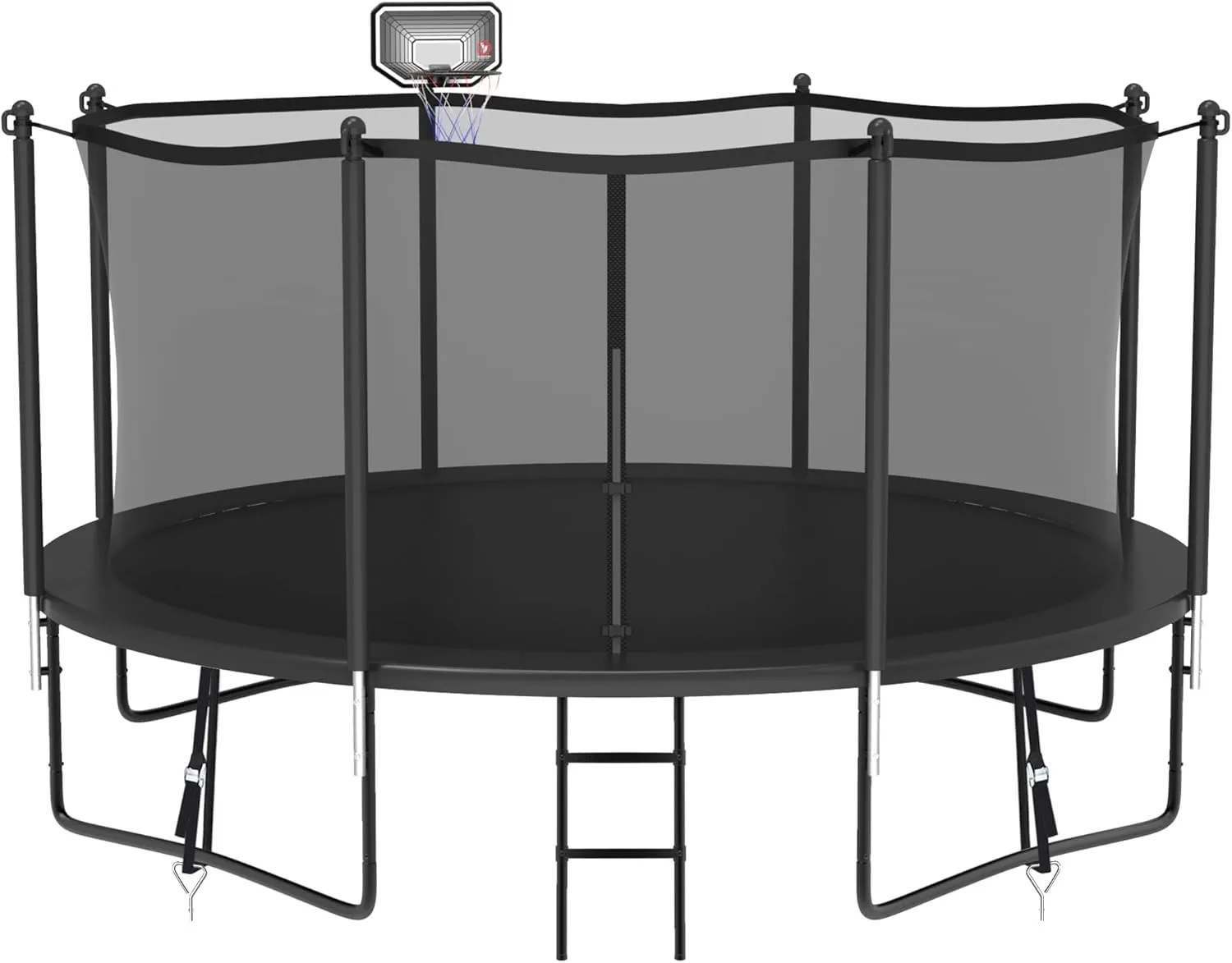 Tranpoline 16 FT Tranpoline [1500 LBS & Easy to Install & Built to Last] Tranpoline Outdoor Recreational Tranpolines with Net, Tranpolines with Basketball Hoop, Black
