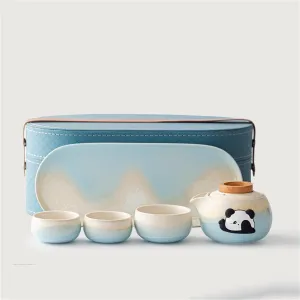 Travel Tea Bag Set, 1 Teapot 2 Cups, Portable Camping Car Use-set2