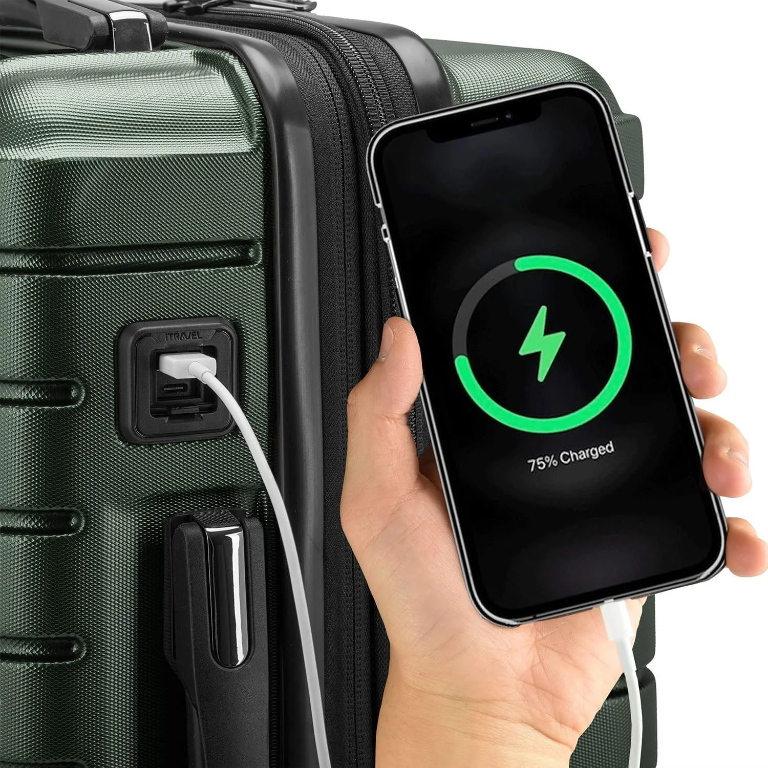 Traveler's Choice Archer Polycarbonate Hardside Spinner Luggage Set, Tie Down Straps, Green, 3-Piece