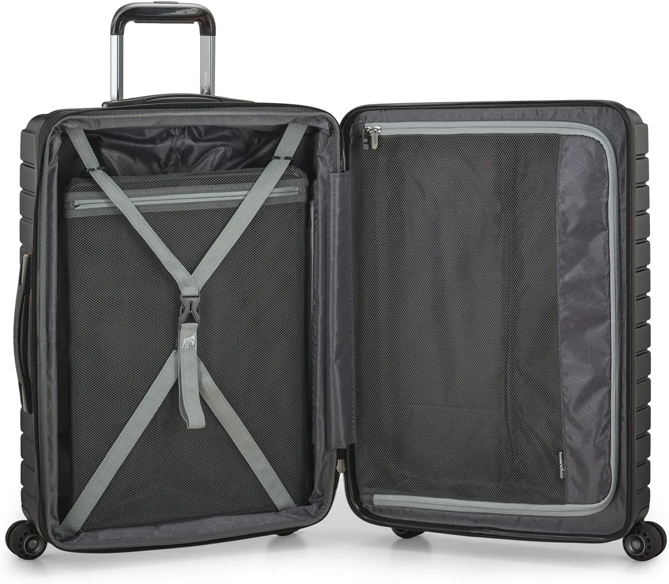 Traveler's Choice Archer Polycarbonate Hardside Spinner Luggage Set, Tie Down Straps, Grey, 3-Piece