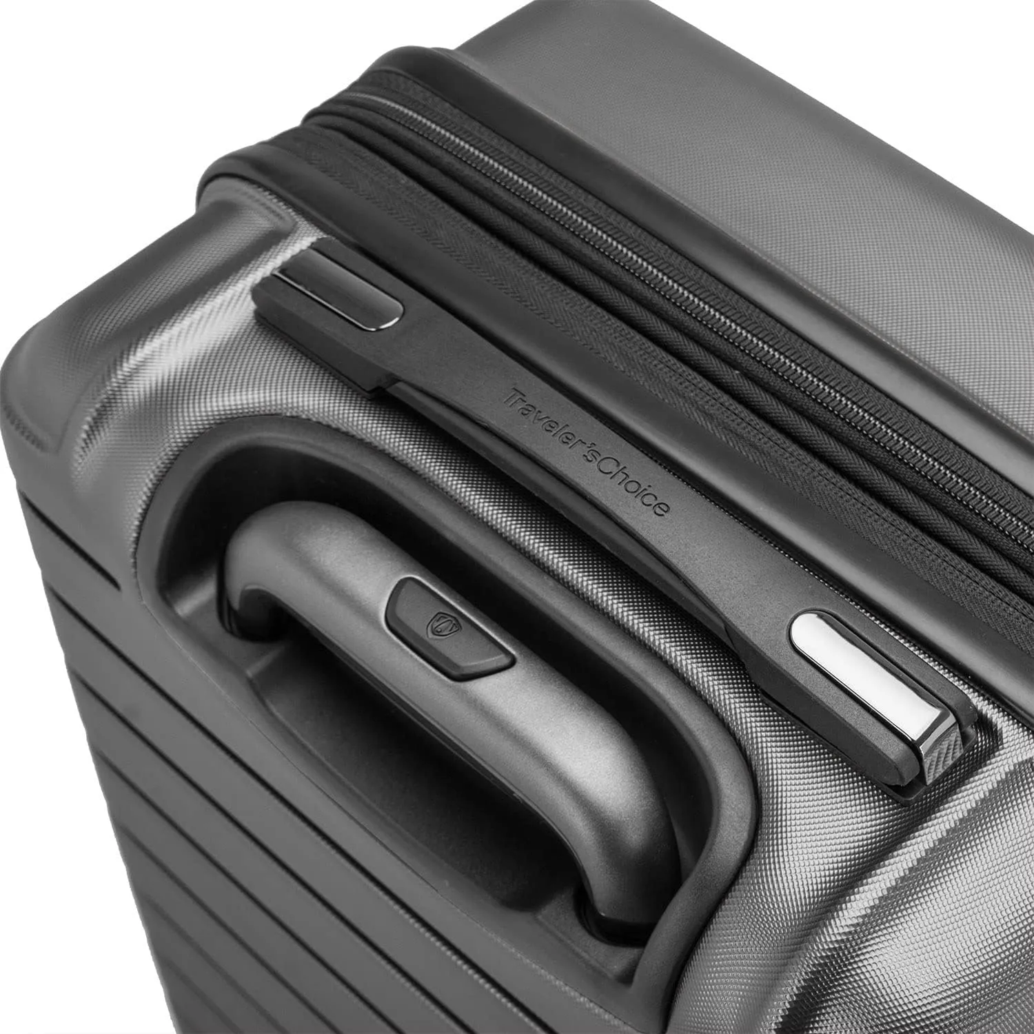 Traveler's Choice Archer Polycarbonate Hardside Spinner Luggage Set, Tie Down Straps, Grey, 3-Piece