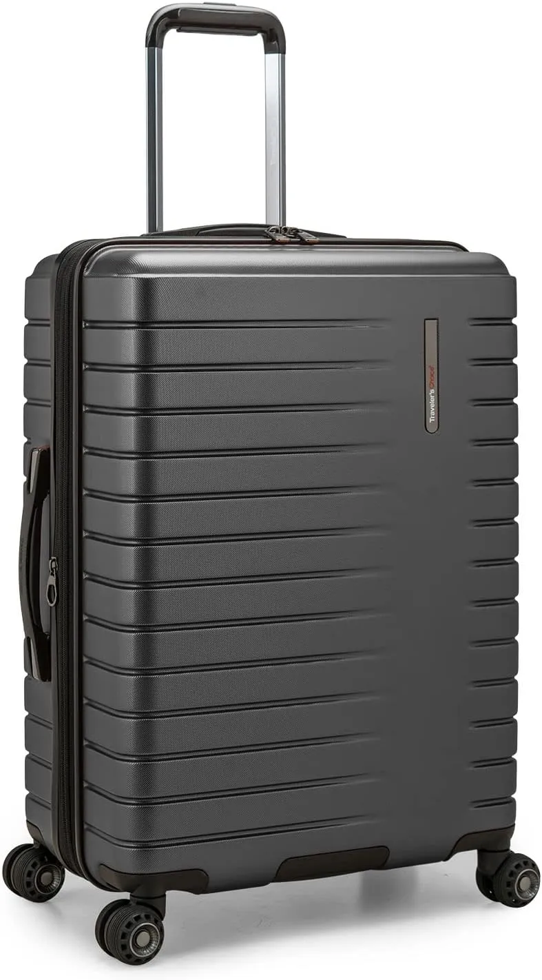 Traveler's Choice Archer Polycarbonate Hardside Spinner Luggage Set, Tie Down Straps, Grey, 3-Piece