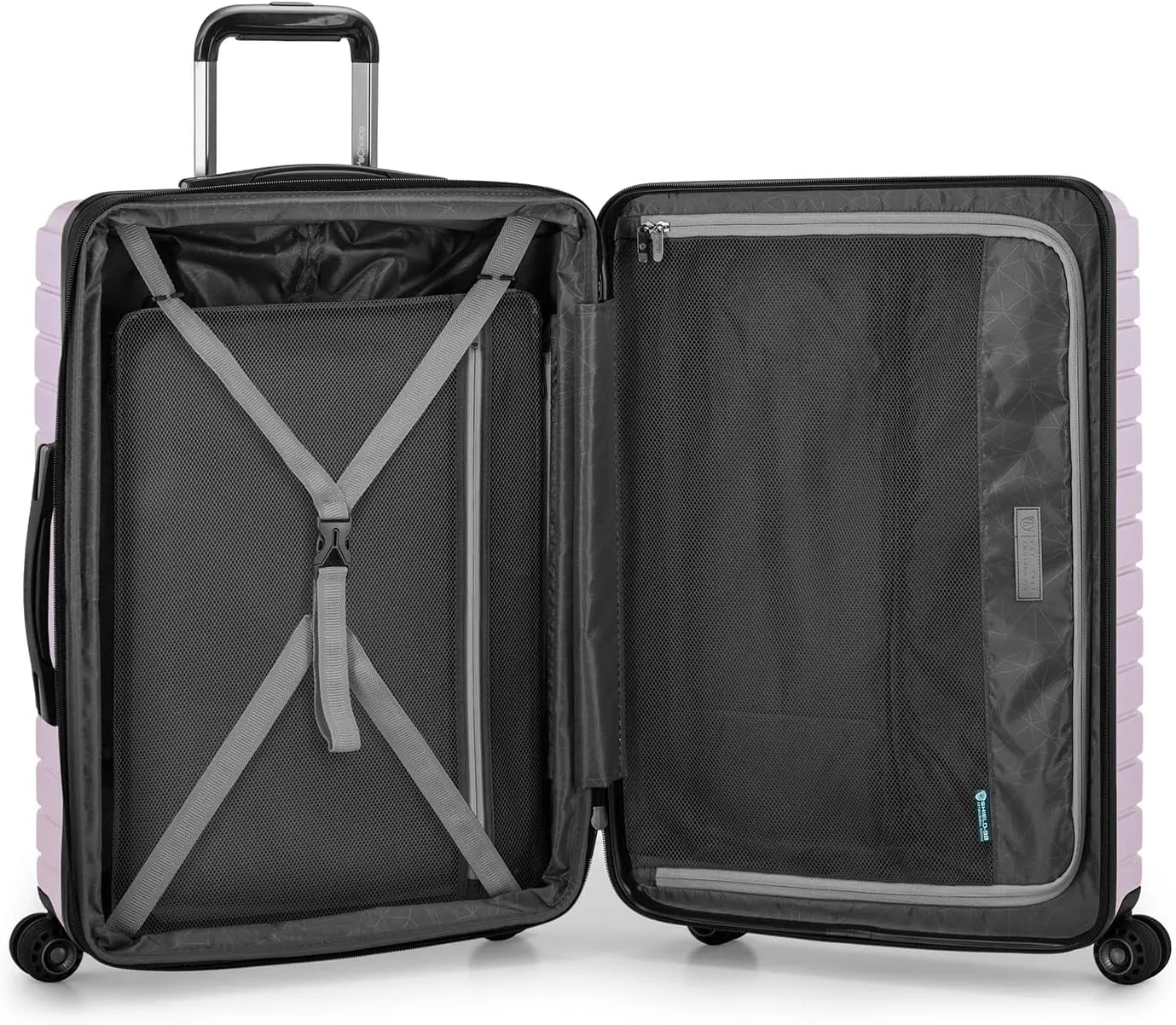 Traveler's Choice Archer Polycarbonate Hardside Spinner Luggage Set, Tie Down Straps,Purple, 3-Piece