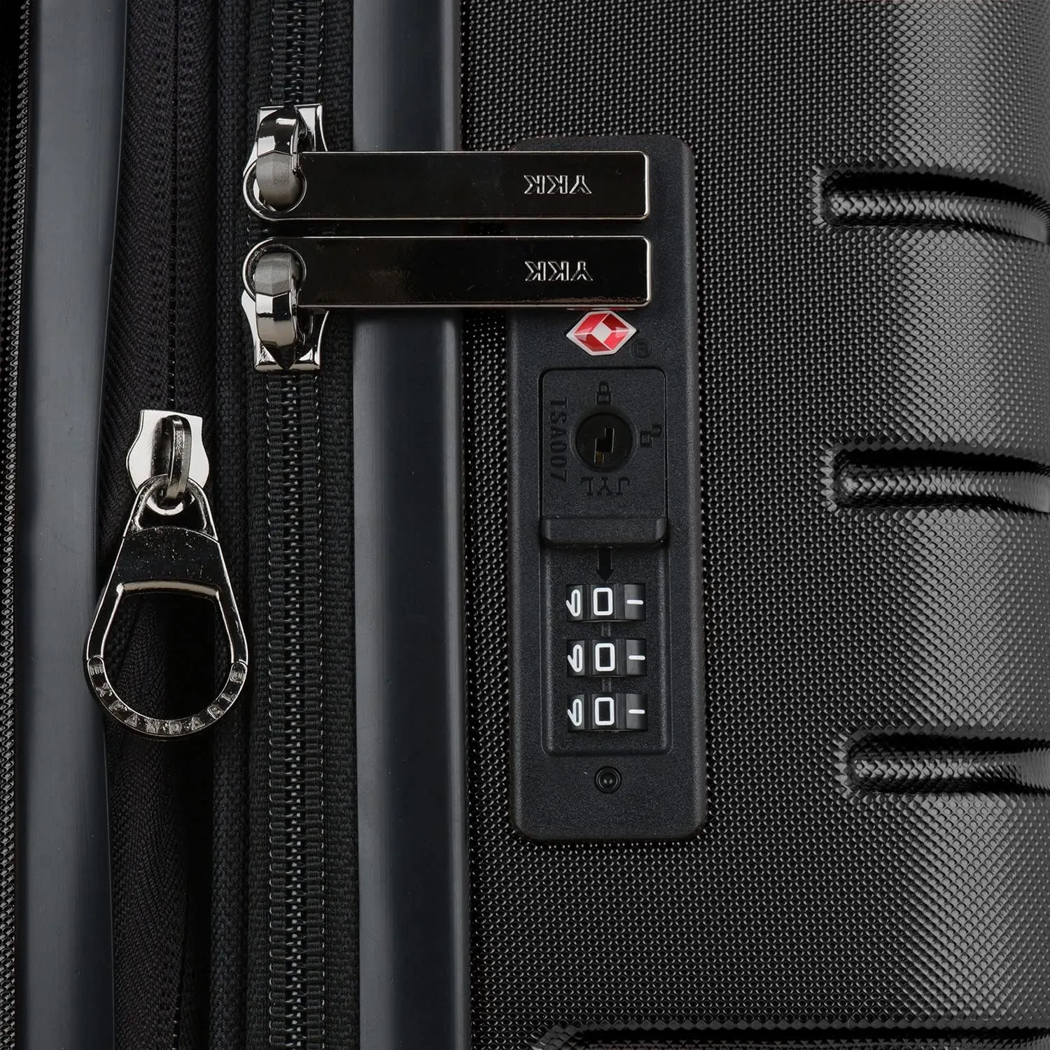 Traveler's Choice Archer Polycarbonate Hardside Spinner Luggage Set,Tie Down Straps, Black, 3-Piece