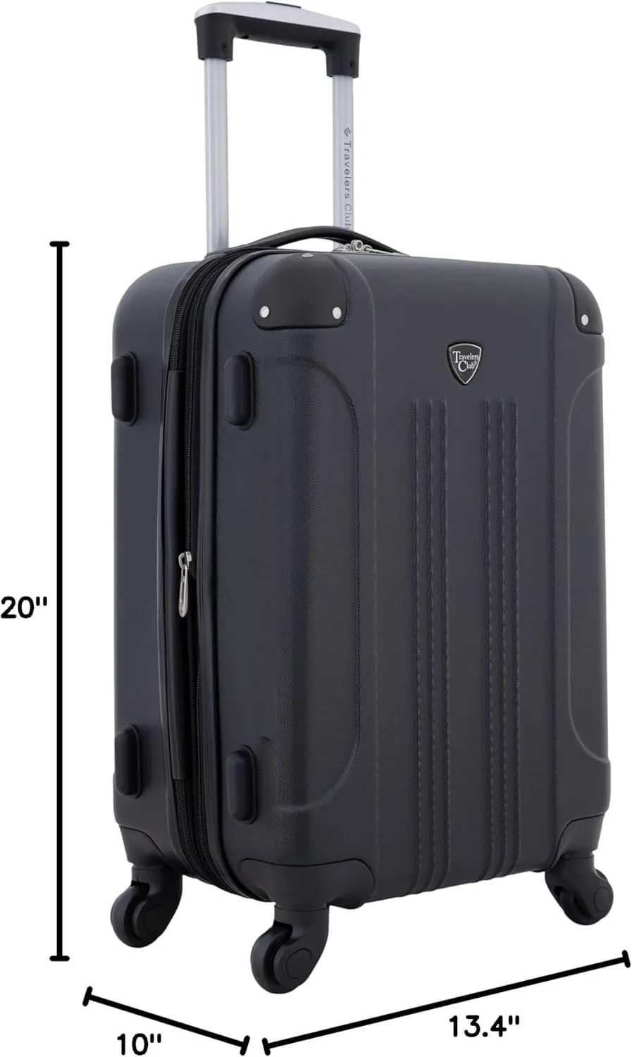 Travelers Club Chicago Hardside Expandable Spinner Luggage, Black, 20" Carry-On