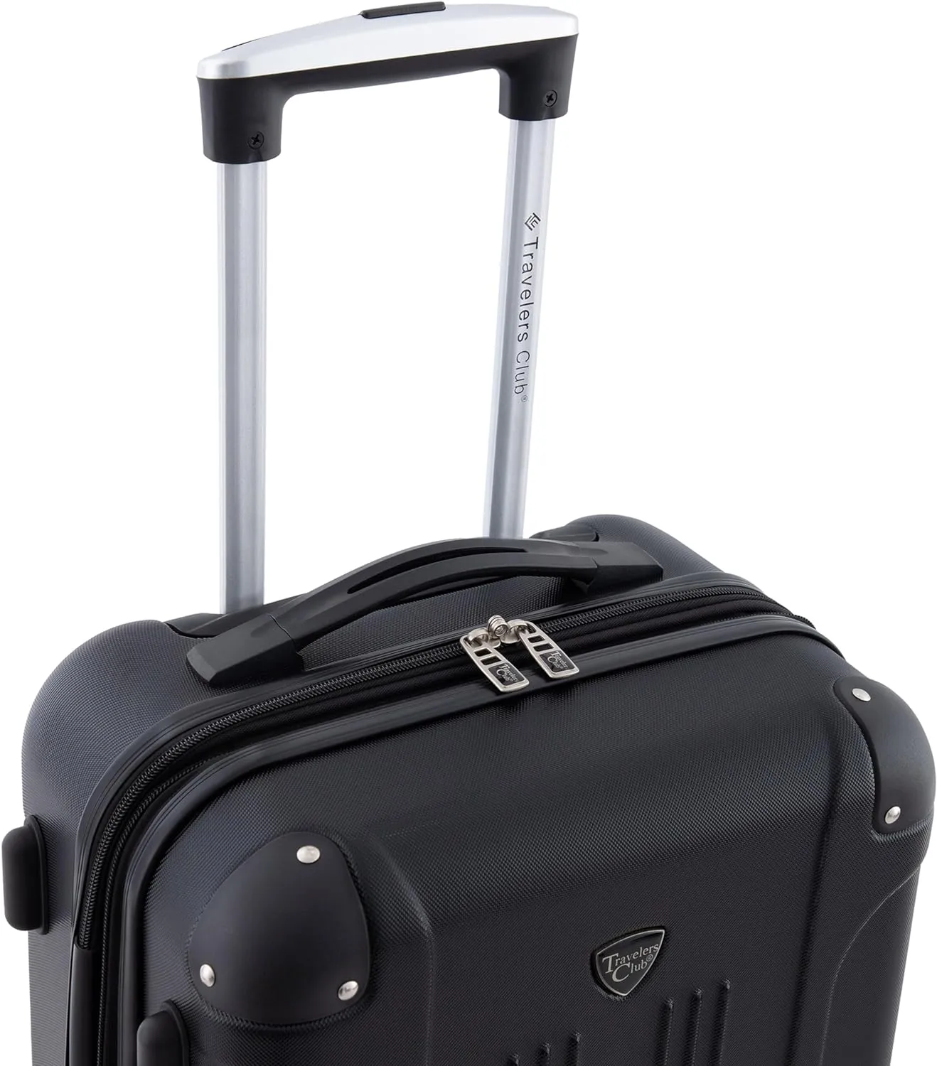 Travelers Club Chicago Hardside Expandable Spinner Luggage, Black, 20" Carry-On