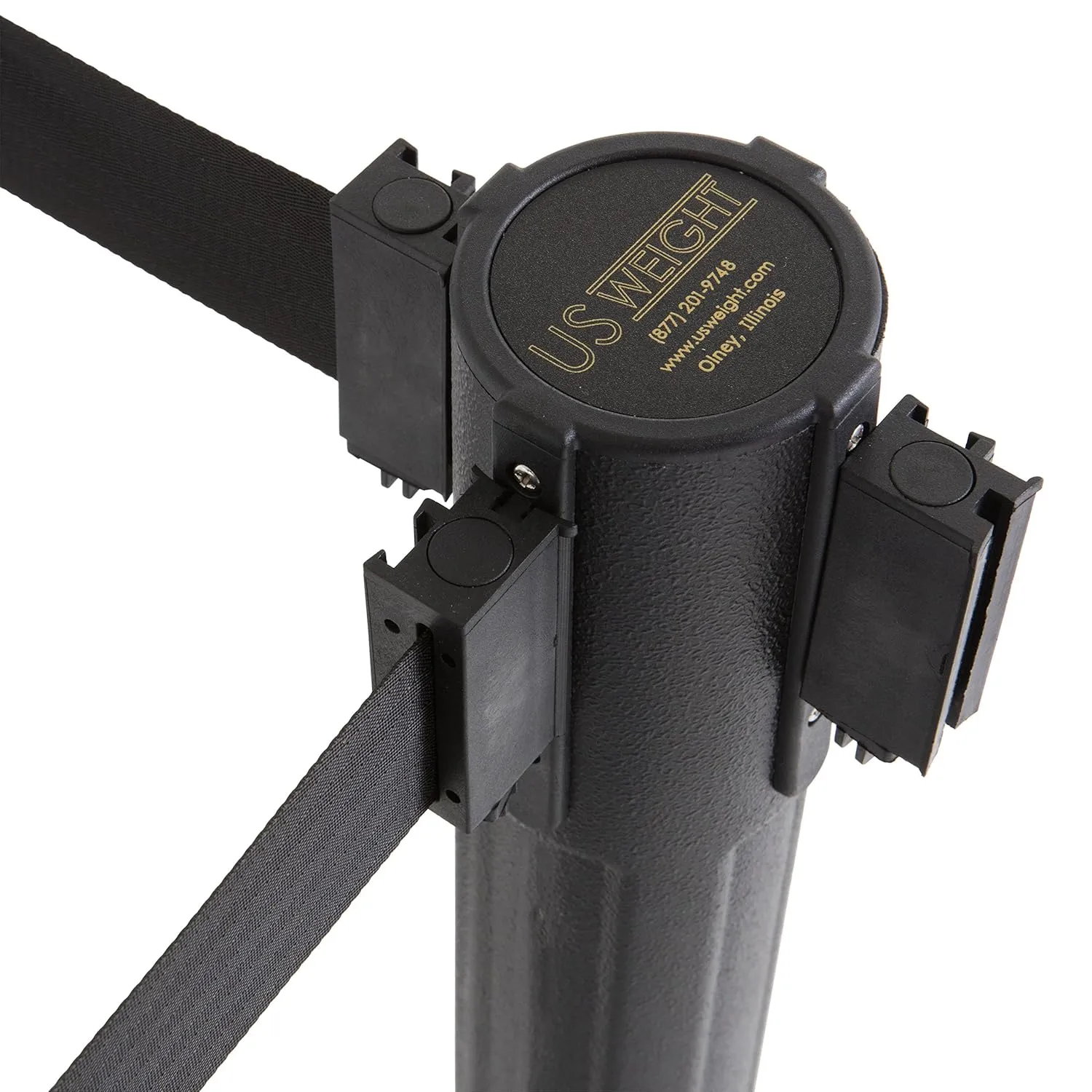 US Weight Stanchion 2-Pack with 6.5 Foot Retractable Barrier Belt - Crowd Control Barriers With Easy-Connect Assembly - No tools Required - Made in the USA
