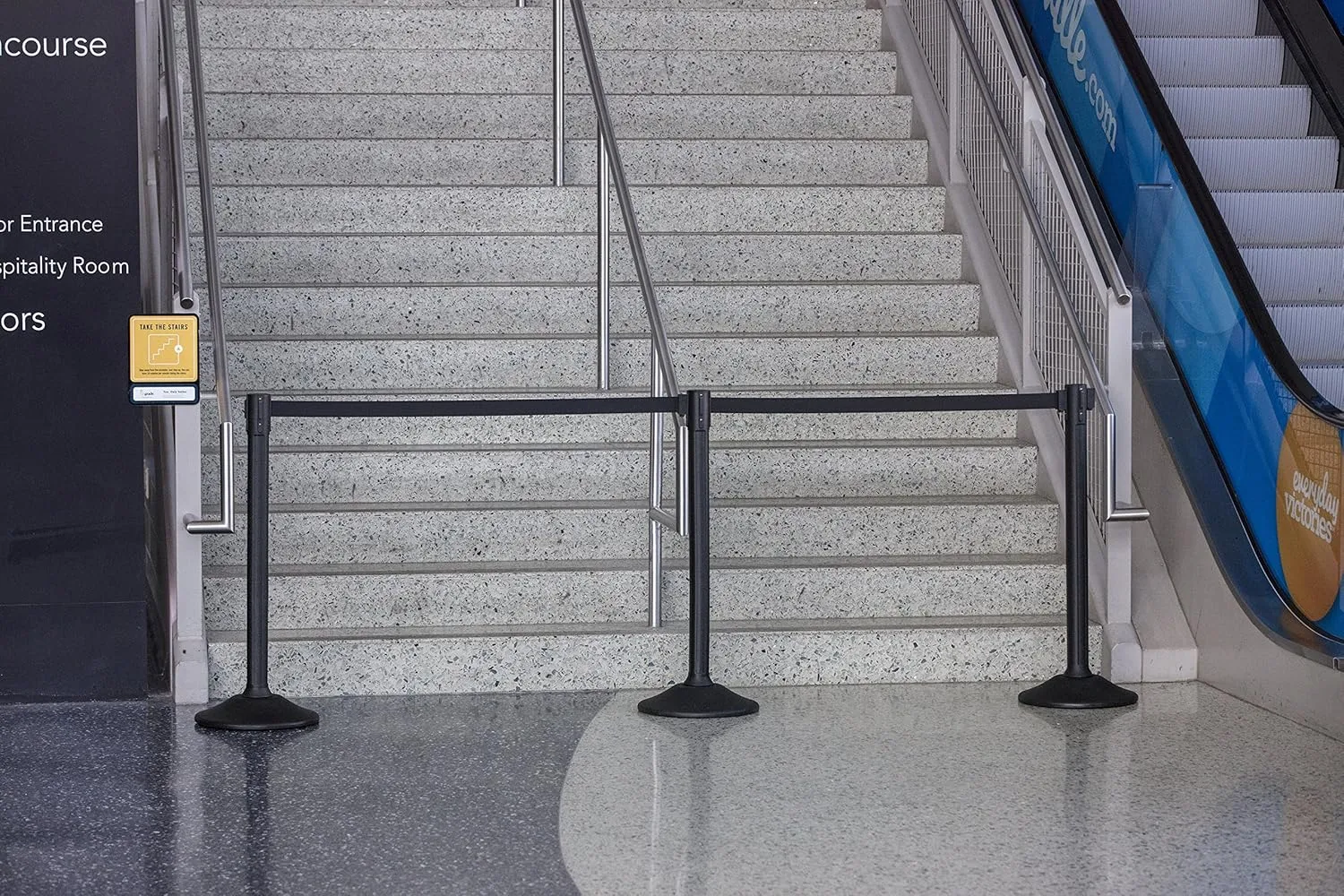 US Weight Stanchion 2-Pack with 6.5 Foot Retractable Barrier Belt - Crowd Control Barriers With Easy-Connect Assembly - No tools Required - Made in the USA