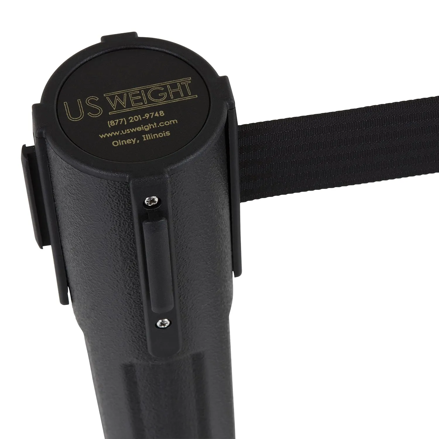 US Weight Stanchion 2-Pack with 6.5 Foot Retractable Barrier Belt - Crowd Control Barriers With Easy-Connect Assembly - No tools Required - Made in the USA