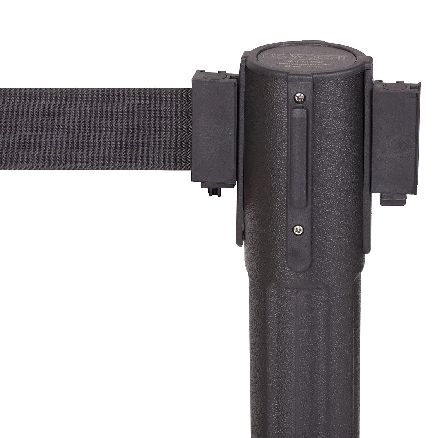 US Weight Stanchion 2-Pack with 6.5 Foot Retractable Barrier Belt - Crowd Control Barriers With Easy-Connect Assembly - No tools Required - Made in the USA