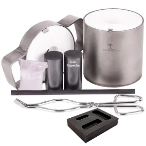 USA Cast Master PRO Mini 5 Ounce Propane Jewelry Kiln with Crucible and Tongs Borax Smelting Gold Silver Copper Scrap Metal Recycle 5oz Ounce Capacity