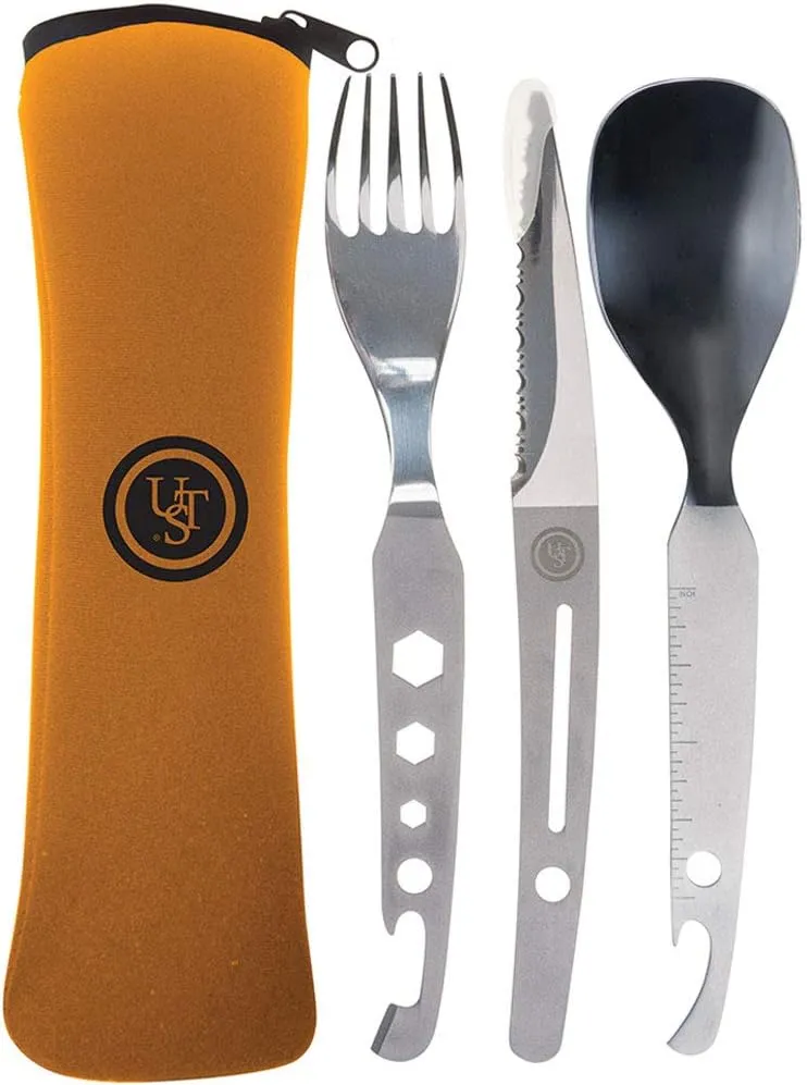 UST Utilitensil Set with Stainless Steel Multi-Functional Utensils and Carry-Case for Your All-in-One Camping, Backpacking or Outdoor Emergency Needs