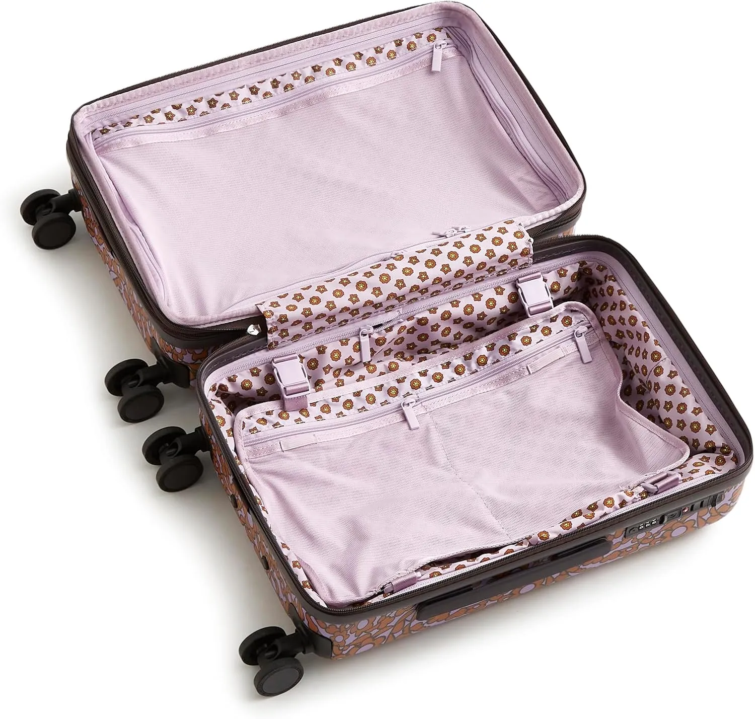 Vera Bradley Women's Hardside 2 Piece Luggage Set, Tiny Garden Lavender Frost, One Size