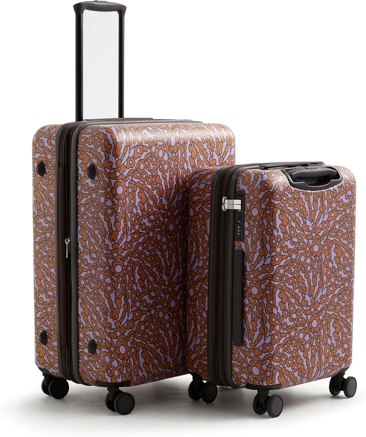 Vera Bradley Women's Hardside 2 Piece Luggage Set, Tiny Garden Lavender Frost, One Size