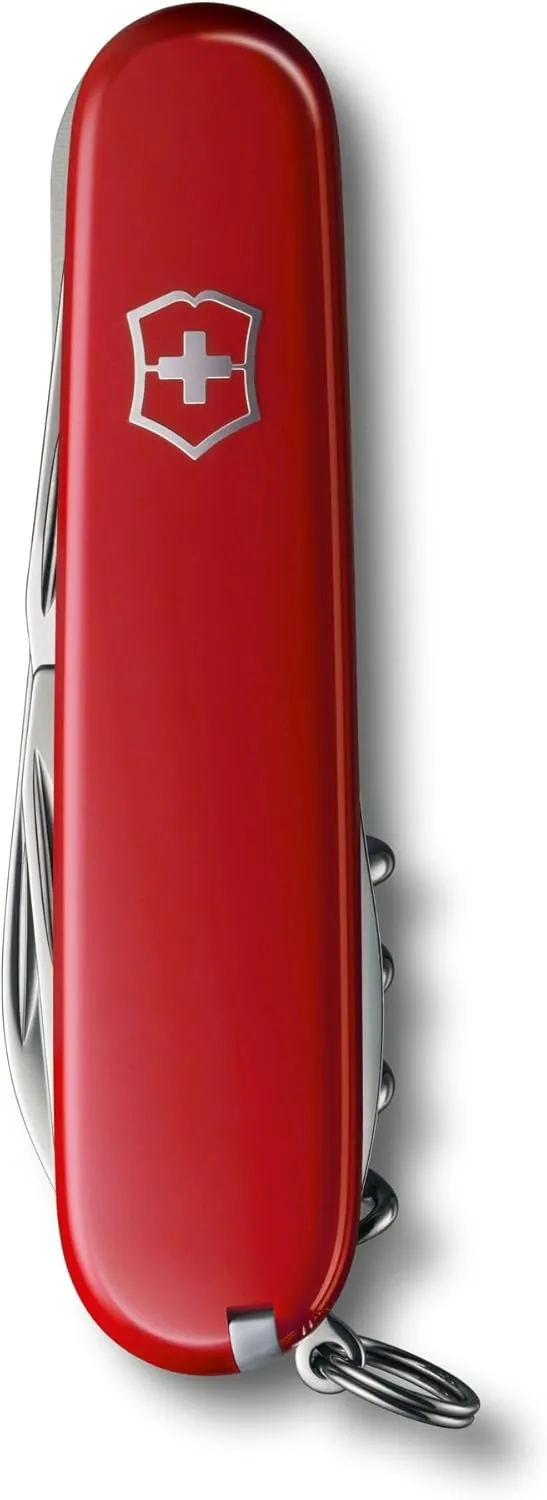 Victorinox Spartan Swiss Army Knife, 12 Functions, Swiss Made Pocket Knife with Corkscrew, Can Opener and Screwdriver - Red